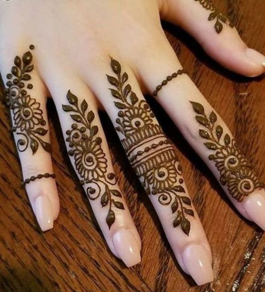 cute finger mehndi design