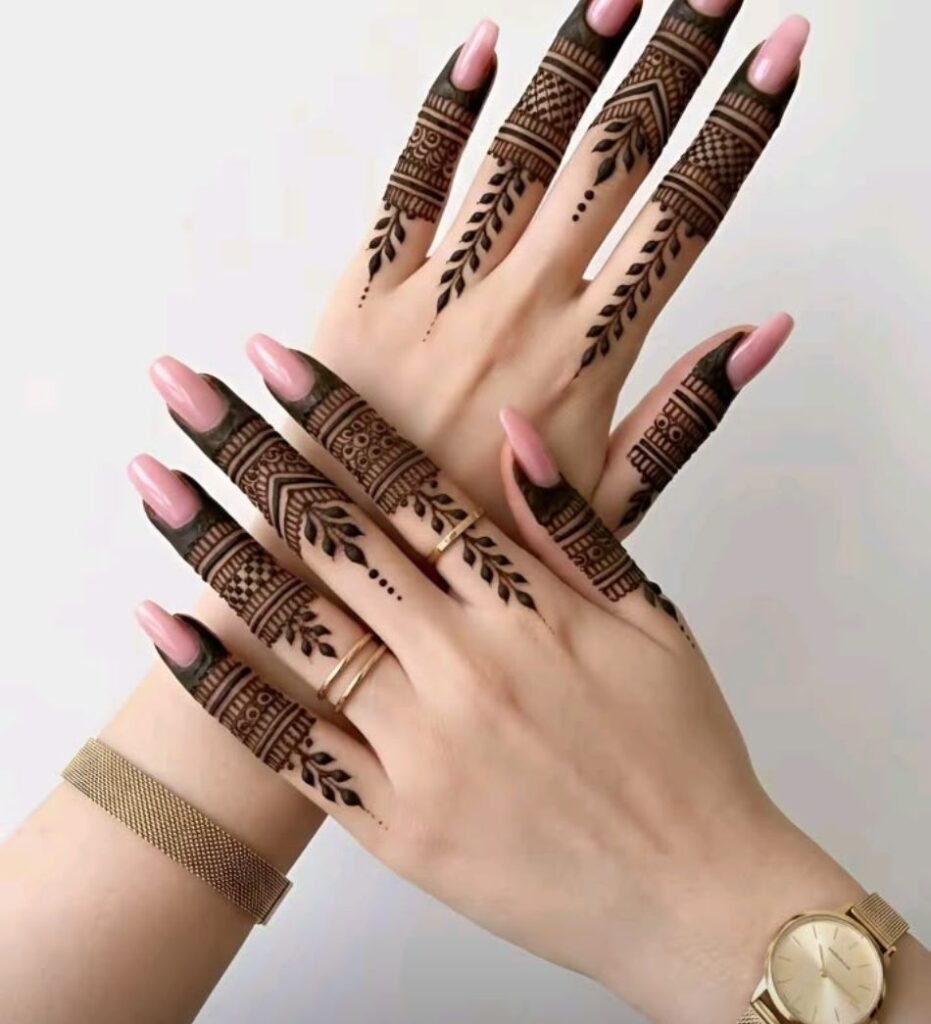 pretty finger mehndi design