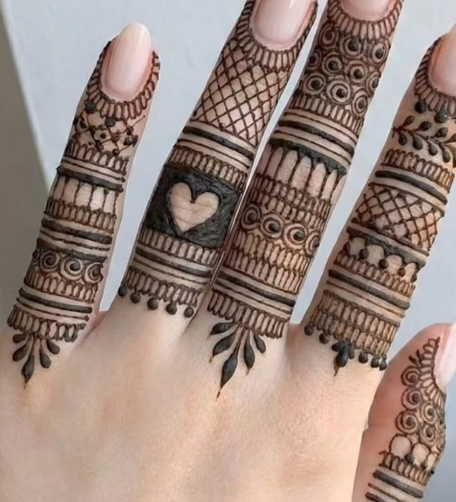 finger mehndi design for brides