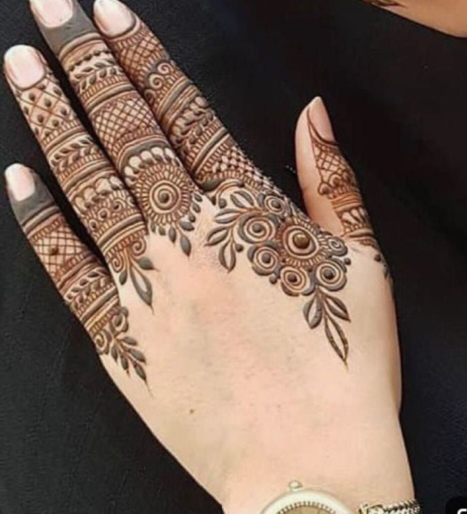 finger mehndi for full hand