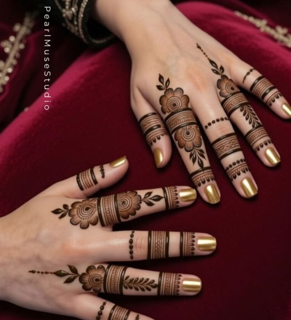 simple finger mehndi design