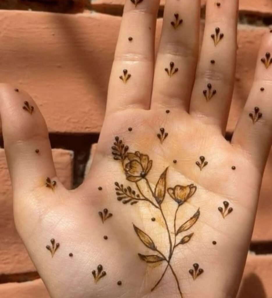 aesthetic flower mehndi design