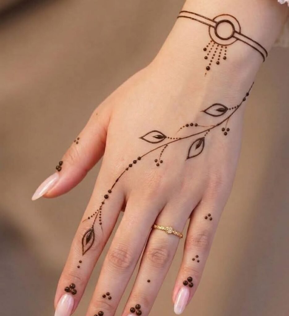 simple mehndi for left hand