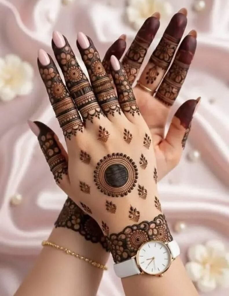 aesthetic khafif mehndi desin