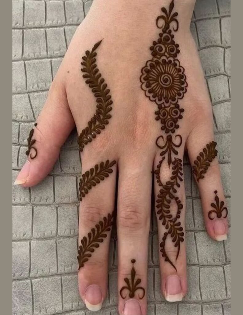 aesthetic ring finger mehndi design