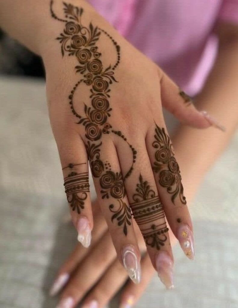 aesthic mehndi design for fingers