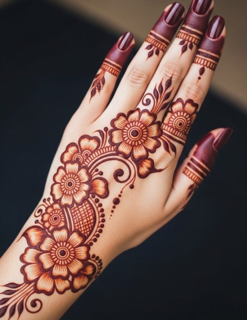 back forearm mehndi design