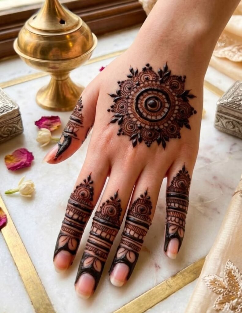 back hand tikki mehndi design