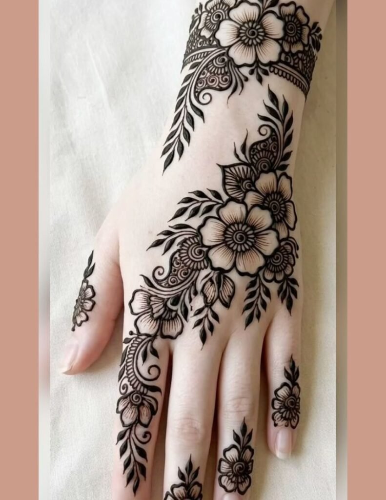 beautiful floral mehndi design