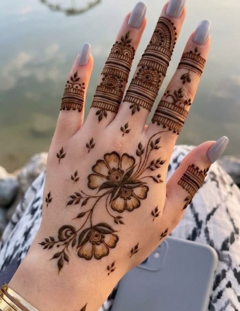 butterfly floral mehndi design