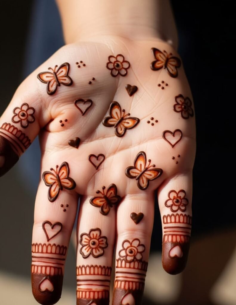 butterfly kids mehndi design