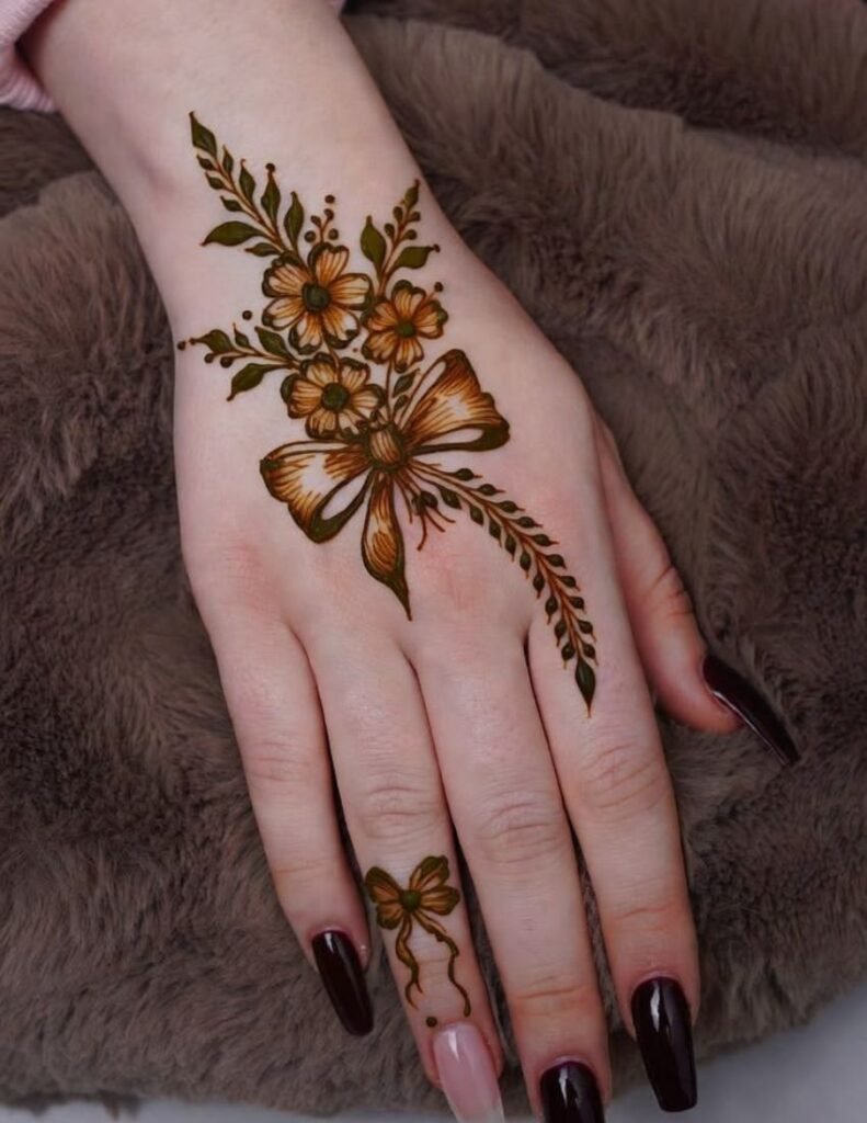 easy floral mehndi design