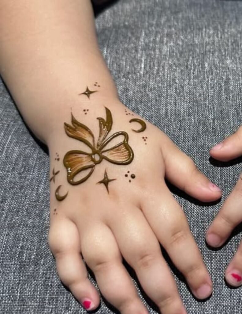 cute butterfly mehndi for kid