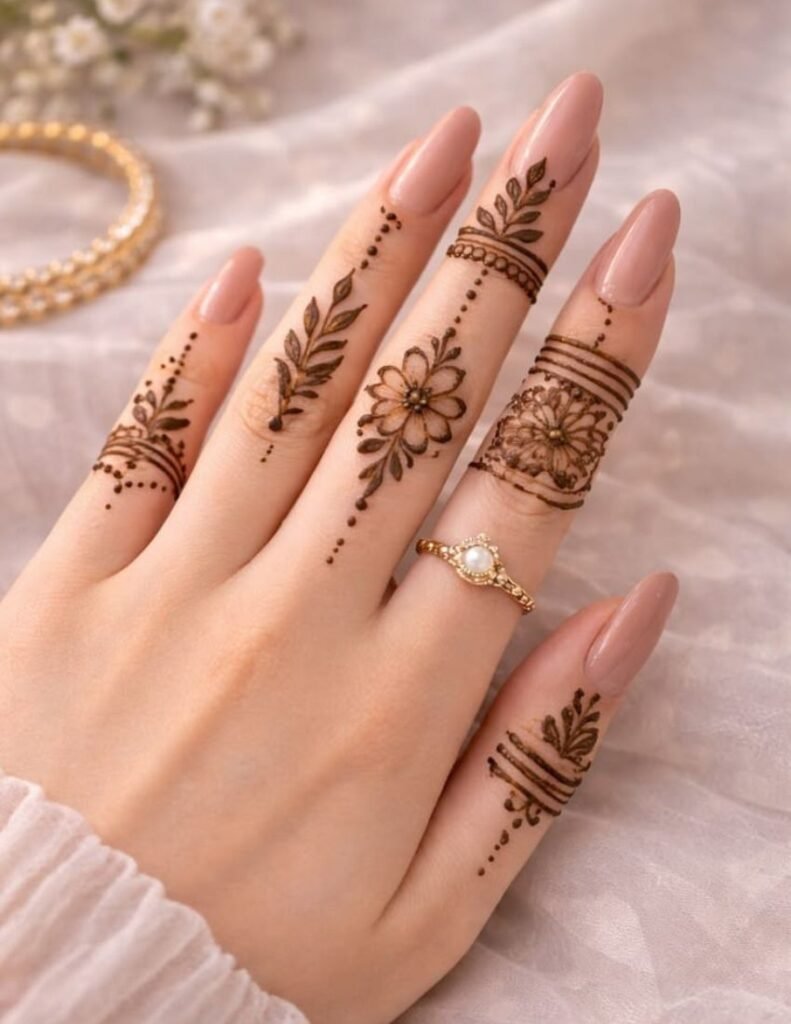 cute finger mehndi design