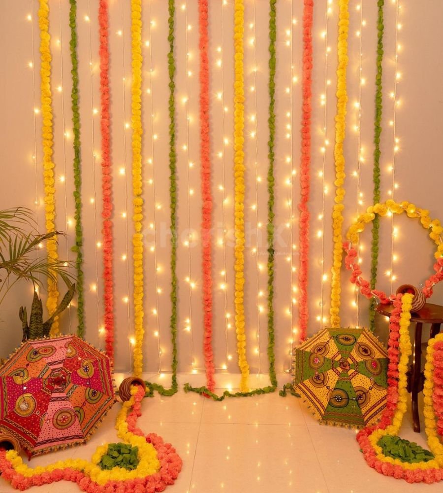 cute mehndi decor in dining area