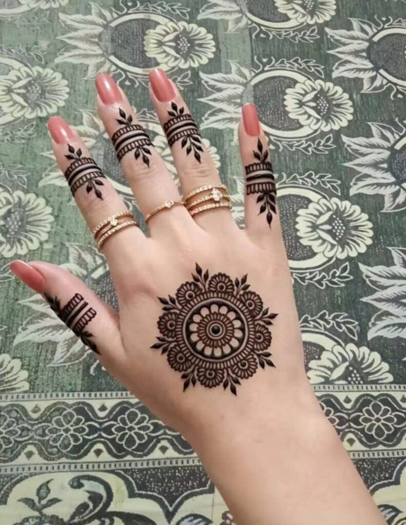 easy circle mehndi design