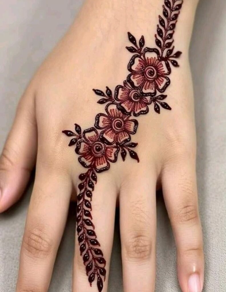 easy floral mehndi design