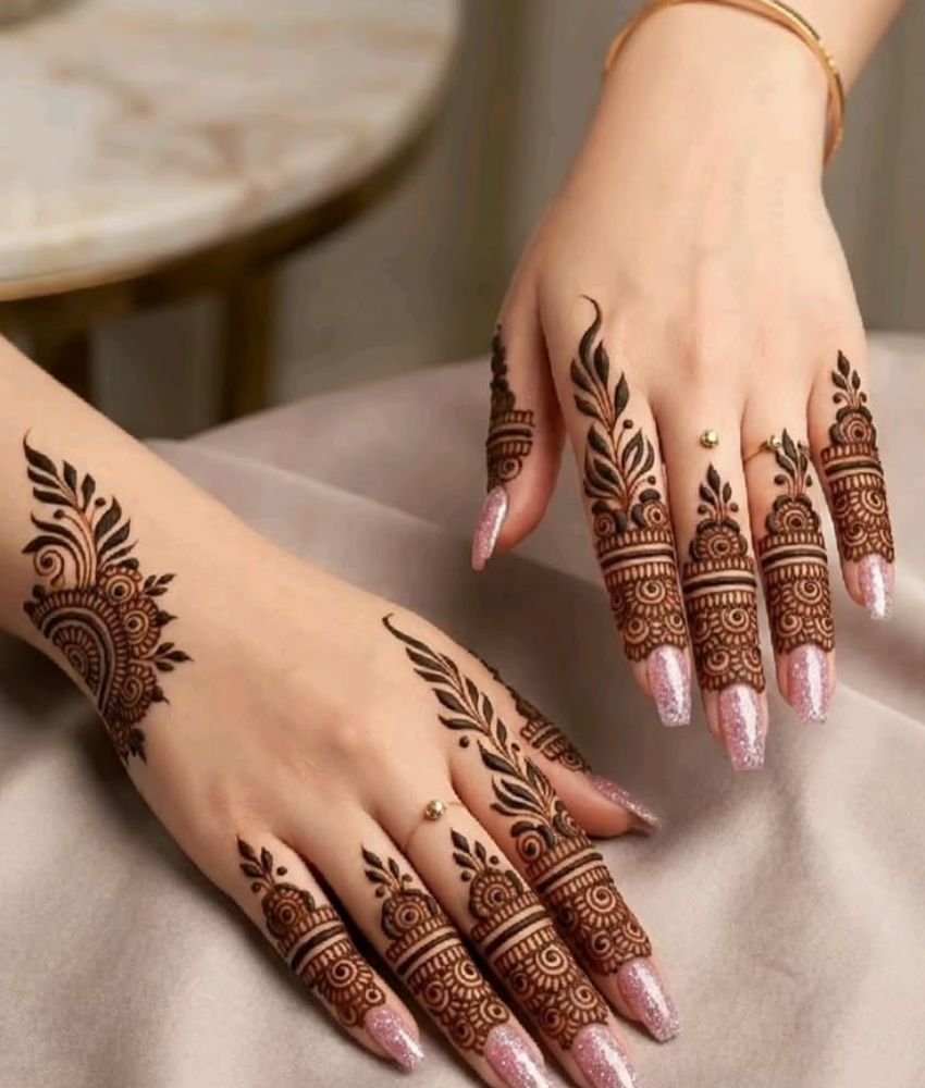 elegant finger mehndi design