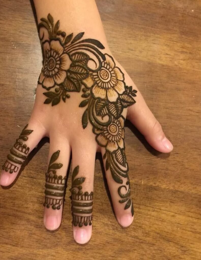 elegant kids mehndi design