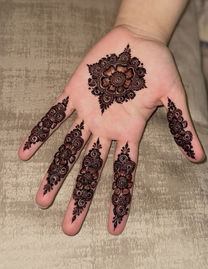 elegant tikki mehndi design