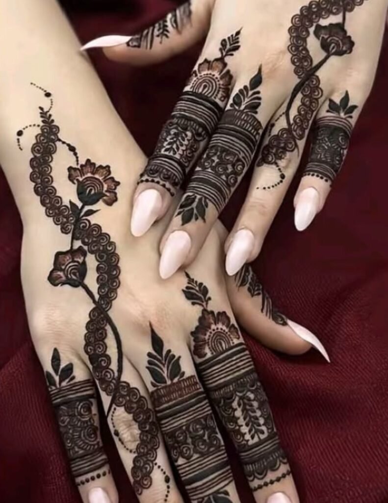 finger mehndi design for girls