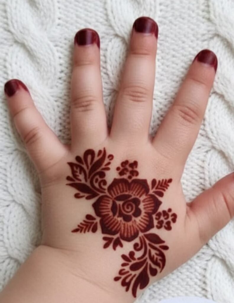 floral kids mehndi design