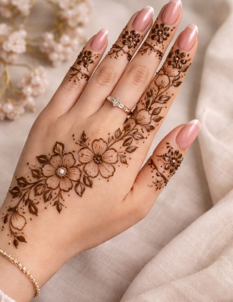 floral mehndi design for girls