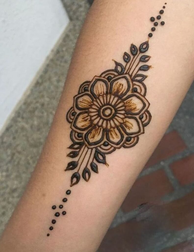 floral mehndi design forearm