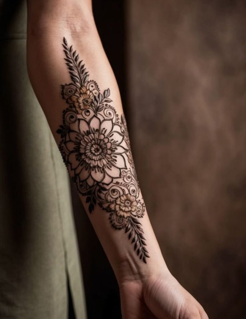 front forearm mehndi design