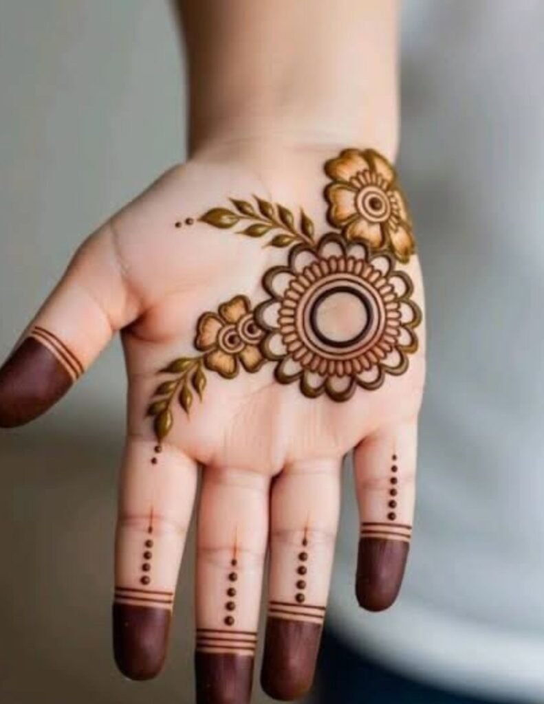 front hand kids mehndi design