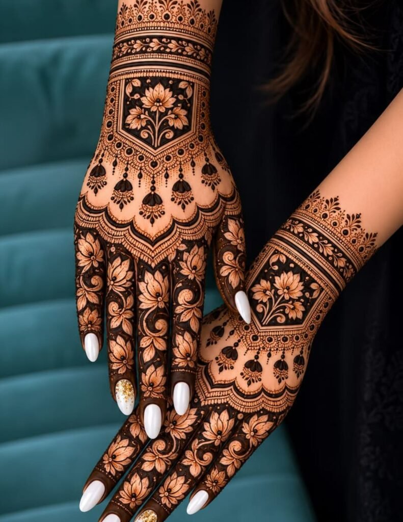 intricate motif mehndi design