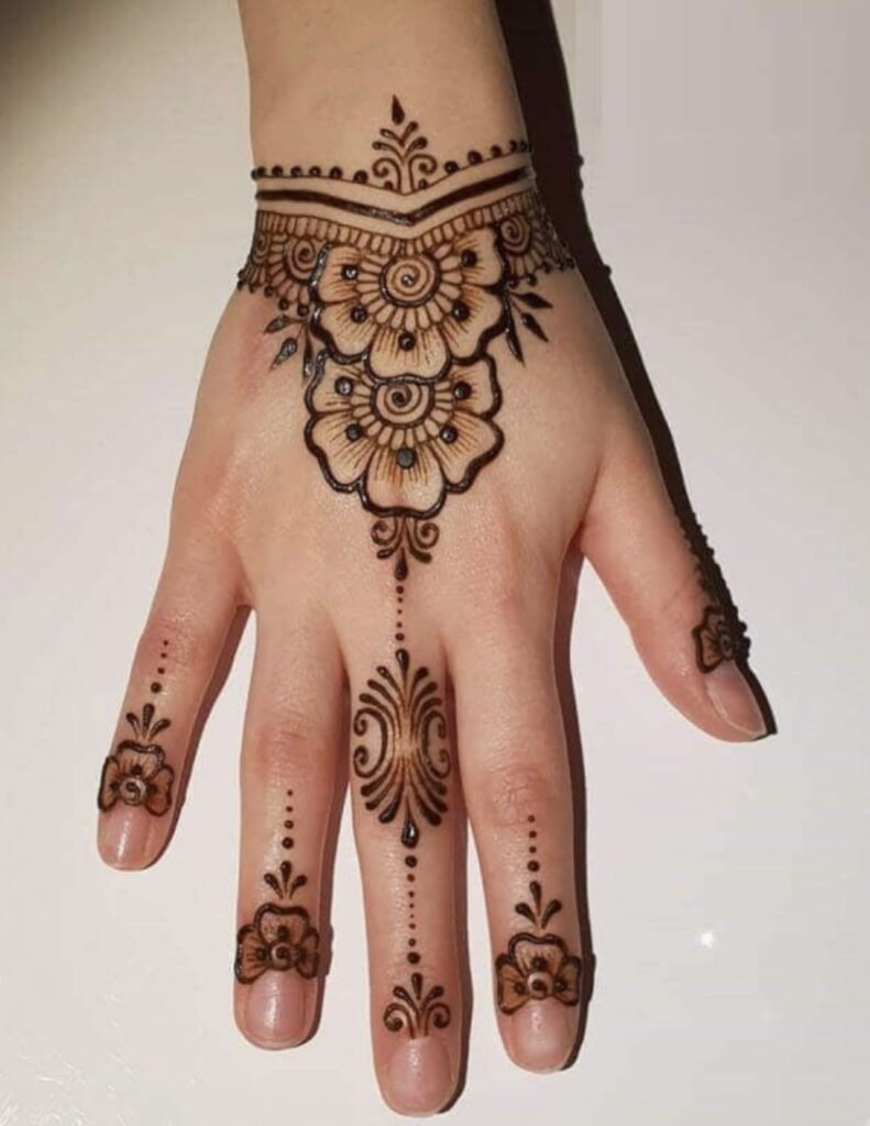 kids mehndi design back hand