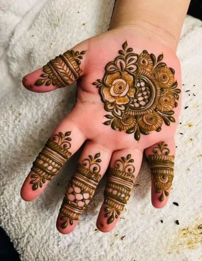 kids mehndi design for front hand