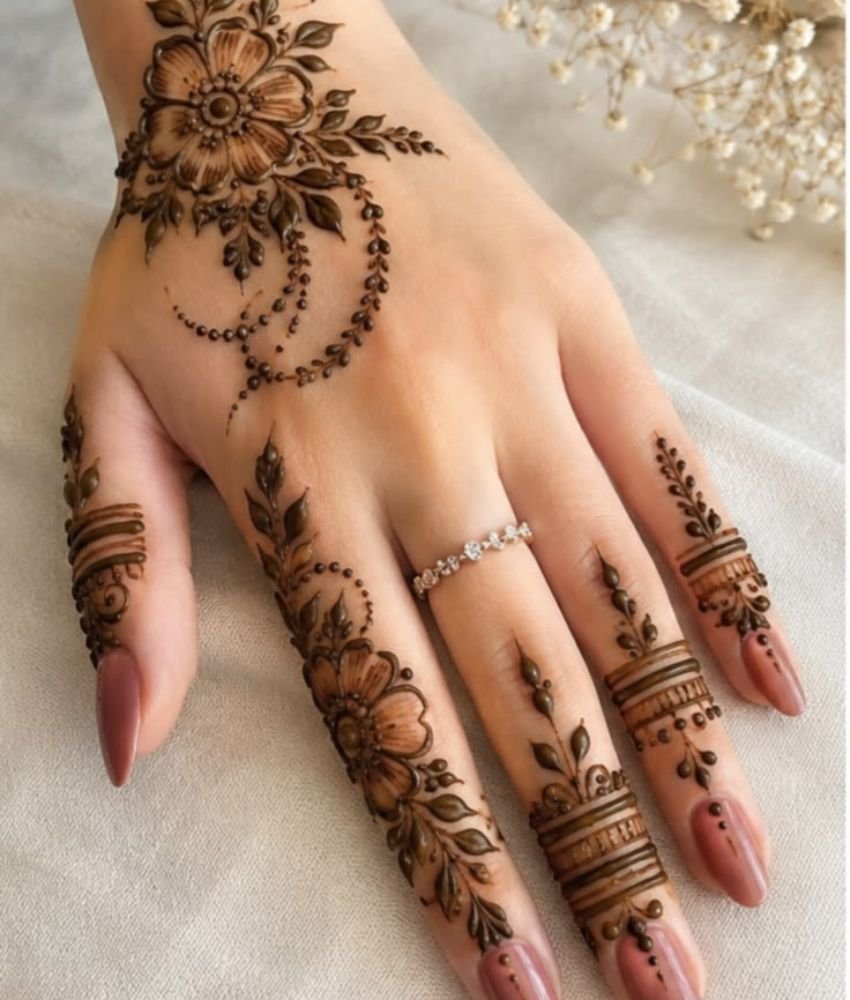 lattest finger mehndi design