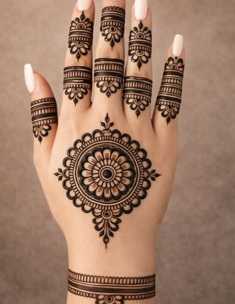 mandala mehndi with border