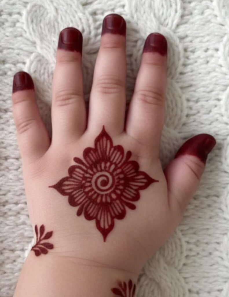 minimal kids mehndi design