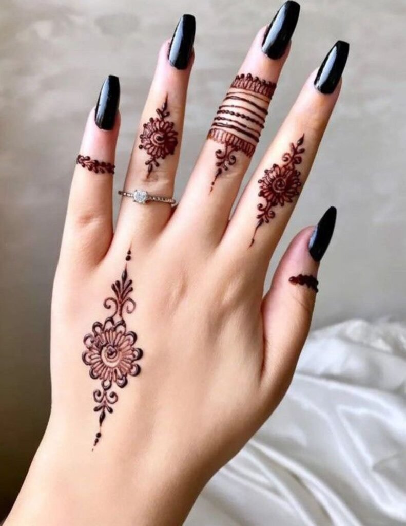 miniml finger mehndi design