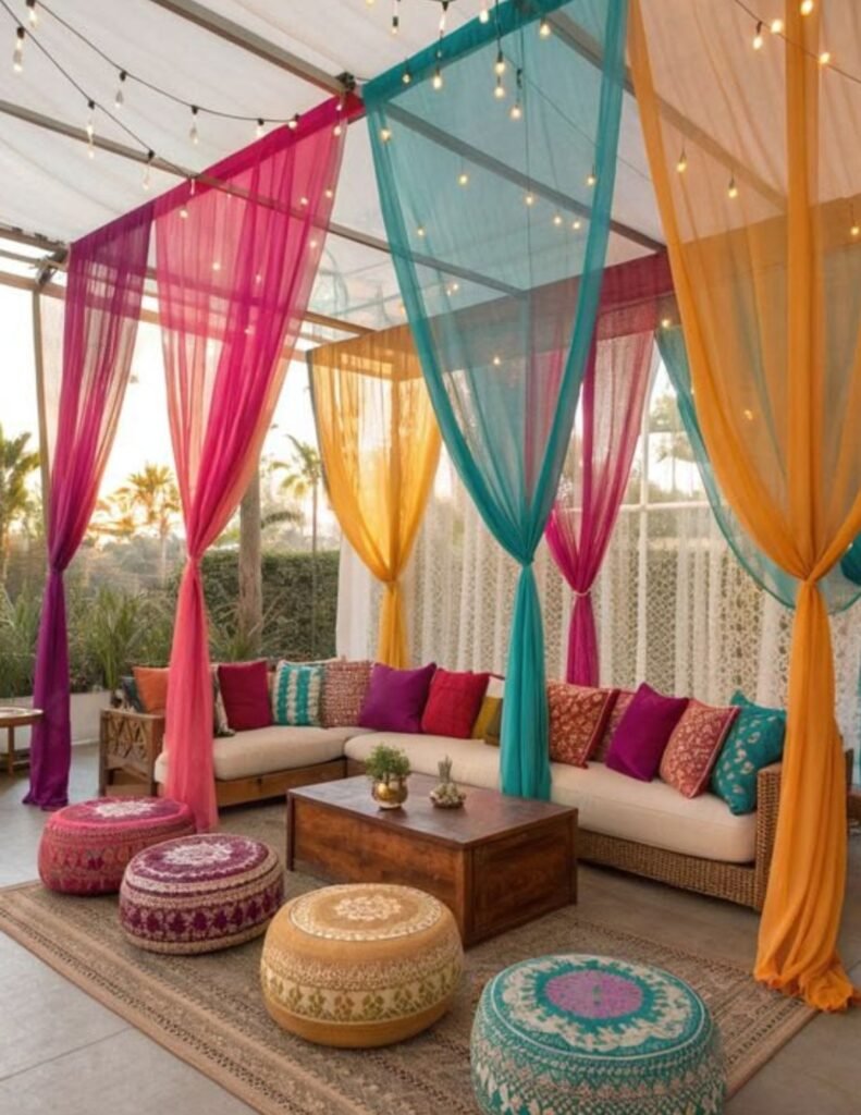outside mehndi decor