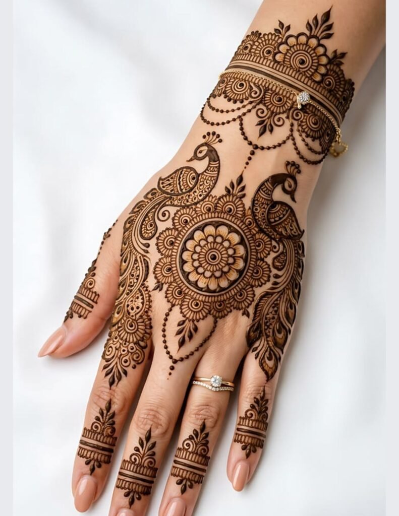 peacock mehndi design