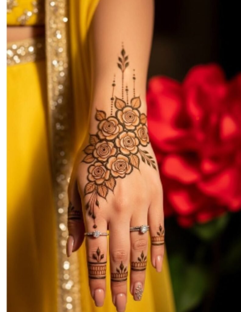 pretty floral mehndi design
