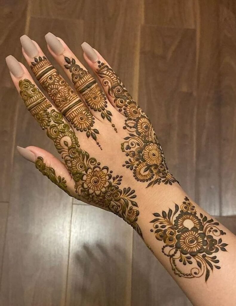 right hand bail mehndi design for girls