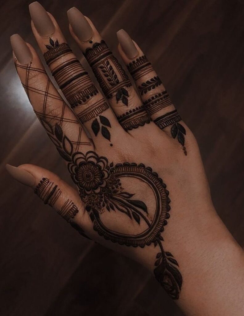 right hand finger mehndi design
