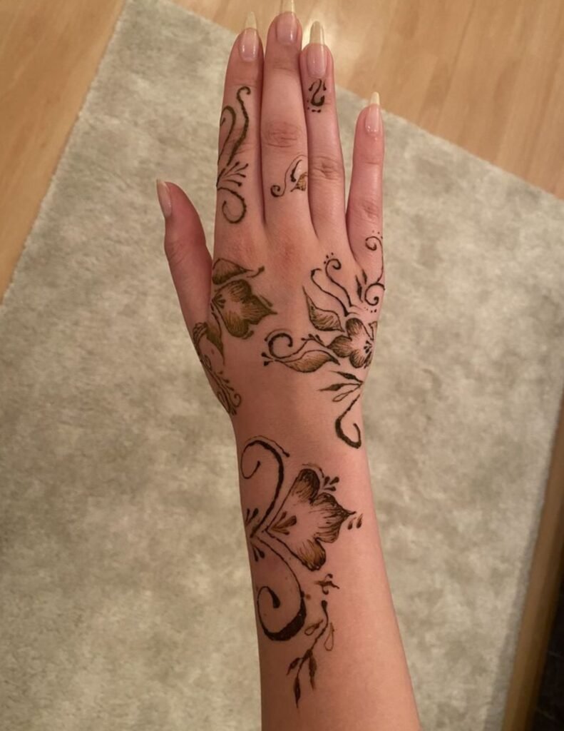 right hand forearm mehndi design