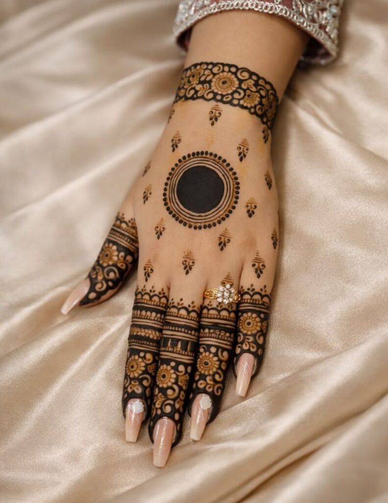 royal gol tikki mehndi design