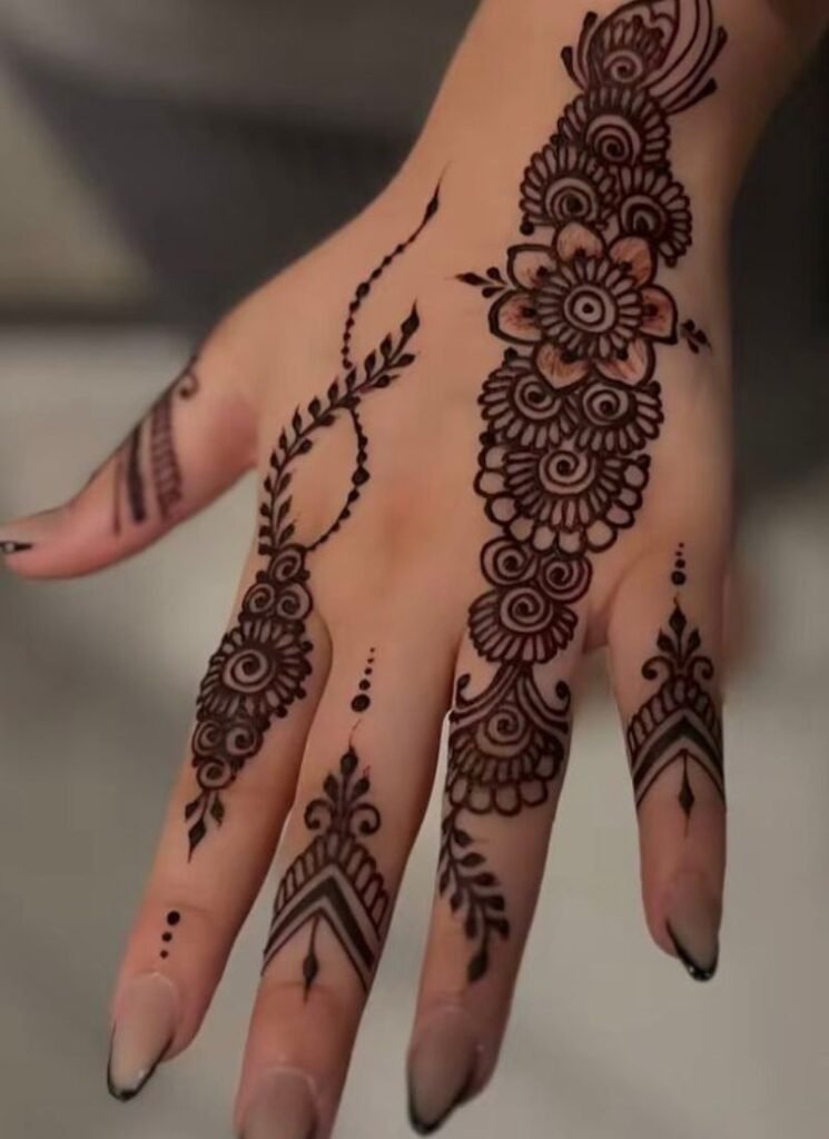 simple and easy bail mehndi design
