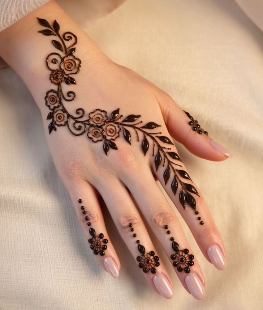 simple and unique mehndi design