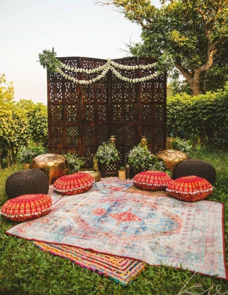 simple decor for outdie mehndi
