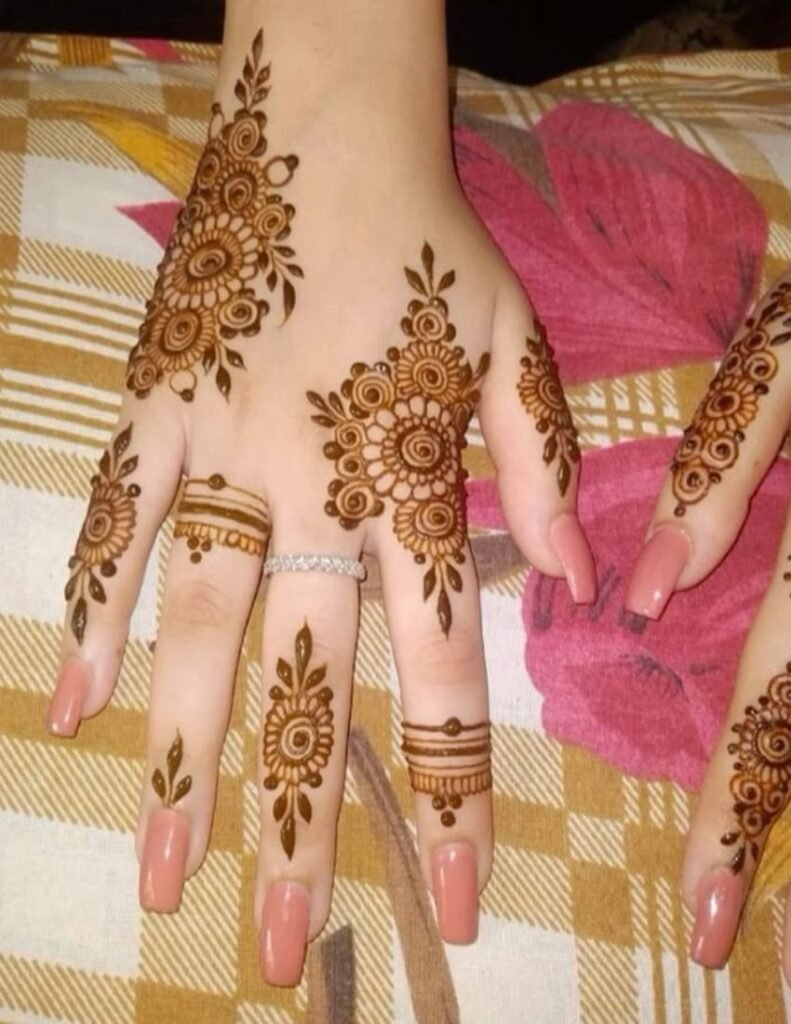 simple right hand mehndi design