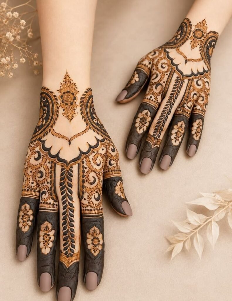 stylish khafif mehndi design