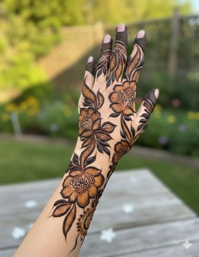 stylish khafif mehndi designs